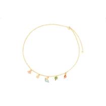 Colar Infantil Prata 35cm Fundo do Mar Resinado - Ouro 18K