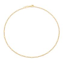 Colar infantil rommanel elo grumet e elo batido banhado ouro 3x 24k 18k e 22k 532346