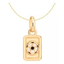 Colar infantil rommanel fina unissex 35cm 42cm bola futebol banhado ouro 3x 24k 18k e 22k 530411 542431