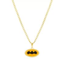 Colar Infantil Semijoia 18k Dourado Resinado DC Batman