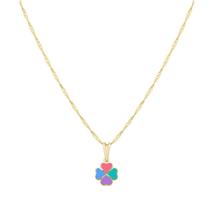 Colar Infantil Trevinho Resinado Folheado a Ouro Colar Infantil Trevinho Resinado Folheado a Ouro
