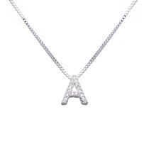 Colar inicial cravejada Banhado Prata 925