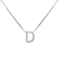 Colar inicial cravejada Banhado Prata 925