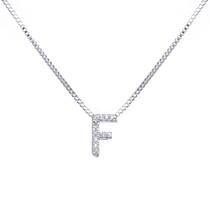 Colar inicial cravejada Banhado Prata 925