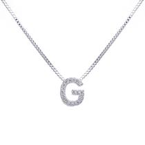 Colar inicial cravejada Banhado Prata 925