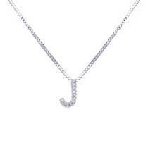 Colar inicial cravejada Banhado Prata 925 Colar inicial cravejada Banhado Prata 925