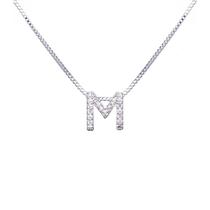 Colar inicial cravejada Banhado Prata 925