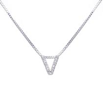 Colar inicial cravejada Banhado Prata 925