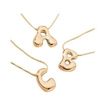 Colar Inicial Dourado Para Mulheres E Meninas, Pingente De Letra Em Aço Inoxidável Chunky, Presente