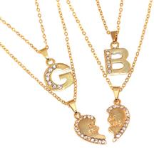 Colar Inicial Duplo Amizade Best Friends Amigas Folheado