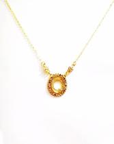 Colar Inicial Letra Q Cristal Folheado A Ouro 18k