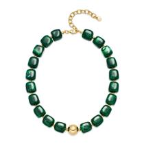 Colar INNERDIVA Chunky Beaded Green Resin para mulheres