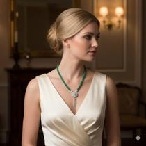 Colar Jade Verde Esmeralda Flor Cravejada Zirconia 70cm Prata 4854 Colar Jade Verde Esmeralda Flor Cravejada Zirconia 70cm Prata 4854