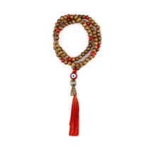 Colar Japamala Olho Grego Vermelho 108 Contas Madeira Colar Japamala Olho Grego Vermelho 108 Contas Madeira