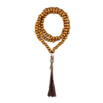 Colar Japamala Xangó Marrom 108 Contas Madeira 8mm