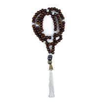 Colar Japamala Zé Pelintra Dado Branco 108 Contas 8mm Colar Japamala Zé Pelintra Dado Branco 108 Contas 8mm