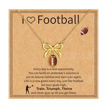 Colar Kenailw Football Pingente banhado a ouro 14K para mulheres