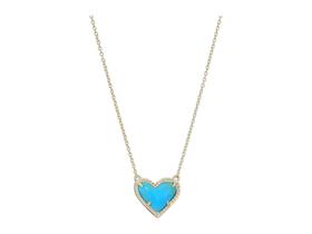 Colar Kendra Scott Ari Coração Banhado a Ouro 14k com Turquesa Colar Kendra Scott Ari Coração Banhado a Ouro 14k com Turquesa