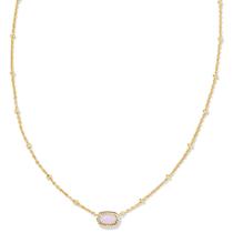 Colar Kendra Scott Mini Elisa Dourado com Opalina Rosa