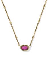 Colar Kendra Scott Mini Elisa em Ouro 14K com Pedra Rosa