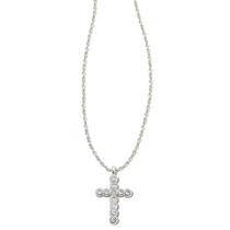 Colar Kendra Scott Pingente de Cruz com Cristal em Ródio Colar Kendra Scott Pingente de Cruz com Cristal em Ródio