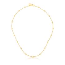 Colar Kids Banhada a Ouro Malha Veneziana com Bolinha Redonda 30cm