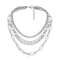 Colar KunJoe 45 cm Corrente de Elos 5 Camadas Tom Prata Colar KunJoe 45 cm Corrente de Elos 5 Camadas Tom Prata