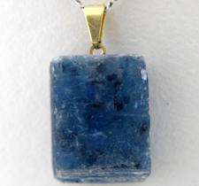 Colar Lamina Cianita Azul Mineral Natural Prateada Colar Lamina Cianita Azul Mineral Natural Prateada