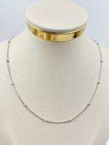 Colar Laminado com Bolinha em Aço Inox - 50cm - 1 Unidade Antialérgico Colar Laminado com Bolinha em Aço Inox - 50cm - 1 Unidade Antialérgico