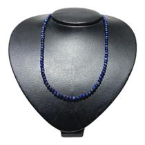 Colar Lapis Lazuli Natural Liso Delicado e Fecho Aço
