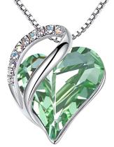 Colar Leafael Infinity Love Heart com cristal de crisolita Colar Leafael Infinity Love Heart com cristal de crisolita