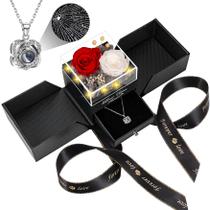 Colar Lebana 2 rosas preservadas I Love You Charm Colar Lebana 2 rosas preservadas I Love You Charm