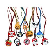 Colar LED Piscante De Halloween Para Crianças Com Design De Abóbora E Olho De Fantasma Para Festa,