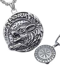 Colar Lendário Fenrir Espírito Viking Lobo Selvagem