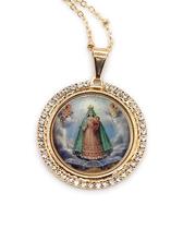 Colar LESLIE BOULES Virgin Caridad del Cobre banhado a ouro 18K