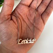 Colar Letícia Nome Personalizada Pronta Entrega Semijoias Colar Letícia Nome Personalizada Pronta Entrega Semijoias