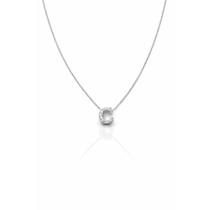Colar Letra C Cravejado Zirconia Feminino Banhado a Prata 925 Colar Letra C Cravejado Zirconia Feminino Banhado a Prata 925