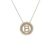Colar Letra de Zirconias Mandala Semi Joia Banhado Ouro 18k Presente Aniversario Mae Mulher Namorada