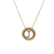 Colar Letra de Zirconias Mandala Semi Joia Banhado Ouro 18k Presente Aniversario Mae Mulher Namorada