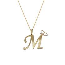 Colar Letra Inicial Borboleta Semi Joia Banhado Ouro 18k Colar Letra Inicial Borboleta Semi Joia Banhado Ouro 18k