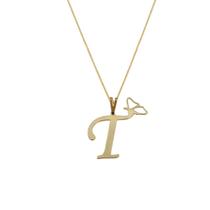 Colar Letra Inicial Borboleta Semi Joia Banhado Ouro 18k Colar Letra Inicial Borboleta Semi Joia Banhado Ouro 18k