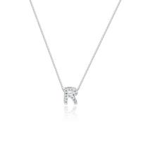 Colar Letra Inicial Cravejado com microzircônias Prata 925 Fabro Saints Colar Letra Inicial Cravejado com microzircônias Prata 925 Fabro Saints