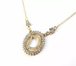 Colar Letra Inicial D Folheado a Ouro 18k