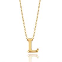 Colar Letra Inicial Dourado Banhado Ouro 18K - Colar Letra Inicial Dourado Banhado Ouro 18K -