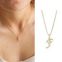 Colar Letra Inicial Lisa Semi Joia Banhado Ouro 18k Presente Perfeito Aniversario Mae Mulher Namorada