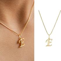 Colar Letra Inicial Lisa Semi Joia Banhado Ouro 18k Presente Perfeito Aniversario Mae Mulher Namorada