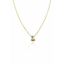 Colar Letra L Cravejado Zirconia Feminino Banhado a Ouro 18k Colar Letra L Cravejado Zirconia Feminino Banhado a Ouro 18k