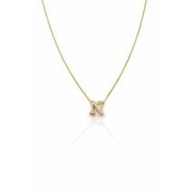 Colar Letra N Cravejado Zirconia Feminino Banhado a Ouro 18k Colar Letra N Cravejado Zirconia Feminino Banhado a Ouro 18k