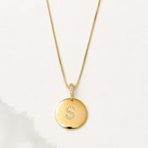 Colar Letra S Com Zirconias Folheado A Ouro 18k Colar Letra S Com Zirconias Folheado A Ouro 18k