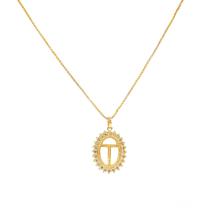 Colar Letra Strass Banhado a Ouro Colar Letra Strass Banhado a Ouro